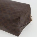 CELINE Macadam Canvas Pouch PVC Leather Brown Gold Auth 170434-15