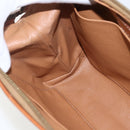 CELINE Macadam Canvas Pouch PVC Leather Brown Gold Auth 170434-17
