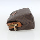 CELINE Macadam Canvas Pouch PVC Leather Brown Gold Auth 170434-3