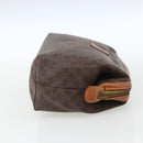 CELINE Macadam Canvas Pouch PVC Leather Brown Gold Auth 170434-4