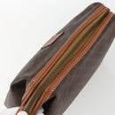 CELINE Macadam Canvas Pouch PVC Leather Brown Gold Auth 170434-5