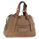 Chloe Hand Bag Leather Beige Silver Auth 170443-1