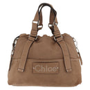 Chloe Hand Bag Leather Beige Silver Auth 170443-2