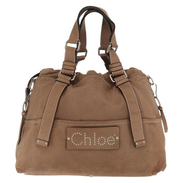 Chloe Hand Bag Leather Beige Silver Auth 170443 - 0