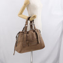 Chloe Hand Bag Leather Beige Silver Auth 170443-23