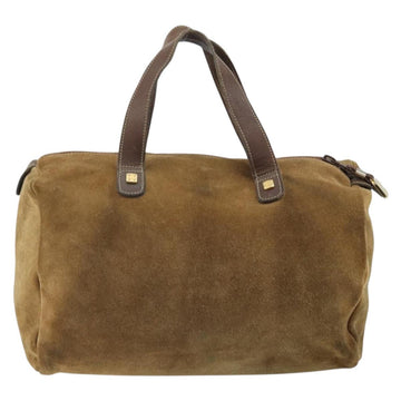 LOEWE Anagram Hand Bag Suede Beige Gold Auth 170444 - 0