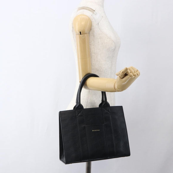 BALENCIAGA Hand Bag Leather Black Gold 714187 Auth 170445V