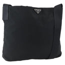 PRADA Shoulder Bag Nylon Black Silver Auth 170446-1