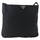 PRADA Shoulder Bag Nylon Black Silver Auth 170446-13
