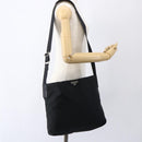PRADA Shoulder Bag Nylon Black Silver Auth 170446-25
