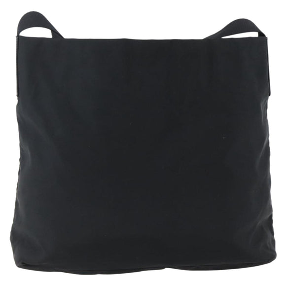 PRADA Shoulder Bag Nylon Black Silver Auth 170446
