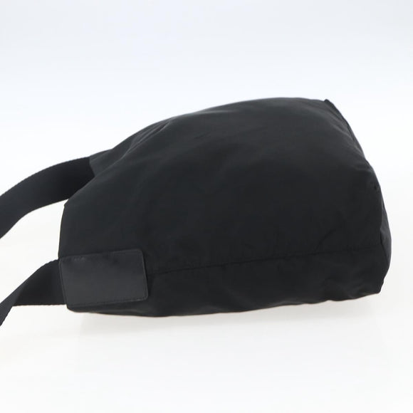 PRADA Shoulder Bag Nylon Black Silver Auth 170446
