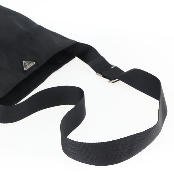 PRADA Shoulder Bag Nylon Black Silver Auth 170446