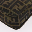 FENDI Zucca Canvas Schoudertas Zwart Bruin Auth 170451-15