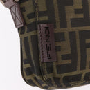 FENDI Zucca Canvas Schoudertas Zwart Bruin Auth 170451-9