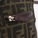 FENDI Zucca Canvas Schoudertas Zwart Bruin Auth 170451-10