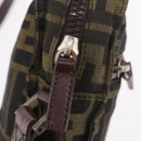 FENDI Zucca Canvas Schoudertas Zwart Bruin Auth 170451-18