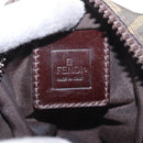 FENDI Zucca Canvas Schoudertas Zwart Bruin Auth 170451-19