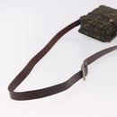 FENDI Zucca Canvas Schoudertas Zwart Bruin Auth 170451-7
