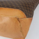 CELINE Macadam Canvas Tote Bag PVC Leather Brown Gold Auth 170454-14