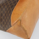CELINE Macadam Canvas Tote Bag PVC Leather Brown Gold Auth 170454-16