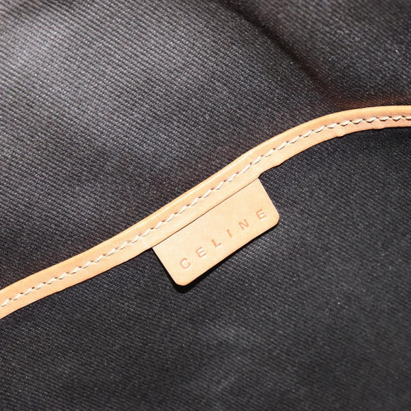 CELINE Macadam Canvas Tote Bag PVC Leather Brown Gold Auth 170454