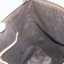 CELINE Macadam Canvas Tote Bag PVC Leather Brown Gold Auth 170454-19