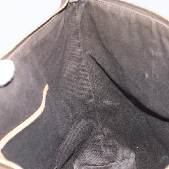 CELINE Macadam Canvas Tote Bag PVC Leather Brown Gold Auth 170454