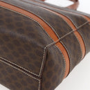 CELINE Macadam Canvas Hand Bag PVC Leather Brown Gold Auth 170455-8
