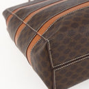 CELINE Macadam Canvas Hand Bag PVC Leather Brown Gold Auth 170455-17