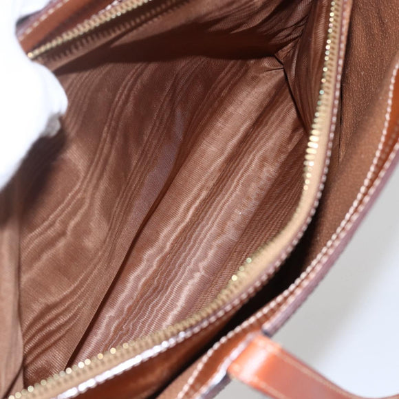 CELINE Macadam Canvas Hand Bag PVC Leather Brown Gold Auth 170455