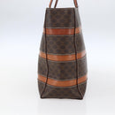 CELINE Macadam Canvas Hand Bag PVC Leather Brown Gold Auth 170455-3