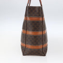 CELINE Macadam Canvas Hand Bag PVC Leather Brown Gold Auth 170455-4