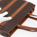 CELINE Macadam Canvas Hand Bag PVC Leather Brown Gold Auth 170455-6