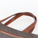 CELINE Macadam Canvas Hand Bag PVC Leather Brown Gold Auth 170455-14