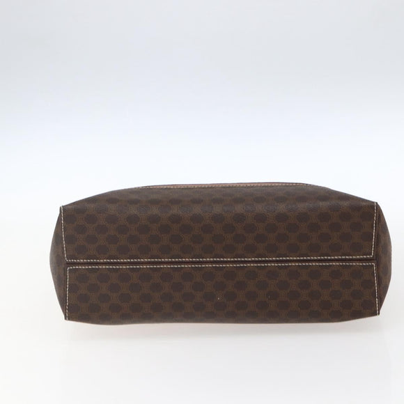 CELINE Macadam Canvas Hand Bag PVC Leather Brown Gold Auth 170455
