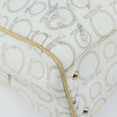 Salvatore Ferragamo Gancini Tote Bag PVC Leather Silver White Auth 170458-11