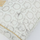 Salvatore Ferragamo Gancini Tote Bag PVC Leather Silver White Auth 170458-12