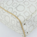 Salvatore Ferragamo Gancini Tote Bag PVC Leather Silver White Auth 170458-14