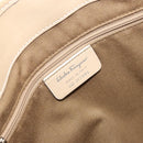 Salvatore Ferragamo Gancini Tote Bag PVC Leather Silver White Auth 170458-15