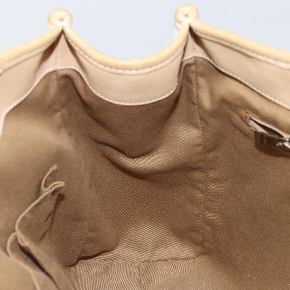 Salvatore Ferragamo Gancini Tote Bag PVC Leather Silver White Auth 170458