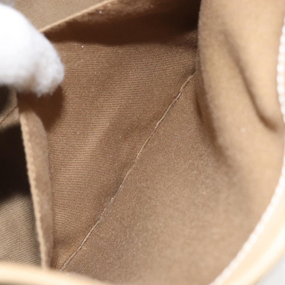 Salvatore Ferragamo Gancini Tote Bag PVC Leather Silver White Auth 170458