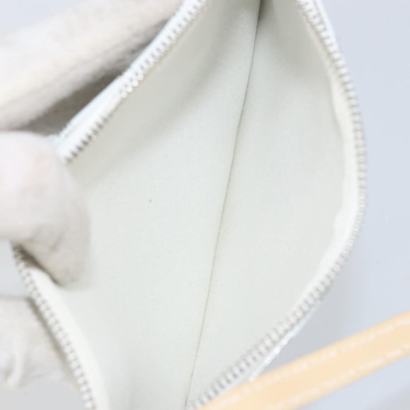 Salvatore Ferragamo Gancini Tote Bag PVC Leather Silver White Auth 170458