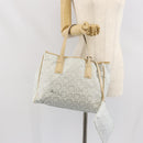 Salvatore Ferragamo Gancini Tote Bag PVC Leather Silver White Auth 170458-25