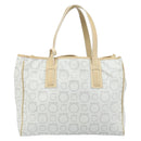Salvatore Ferragamo Gancini Tote Bag PVC Leather Silver White Auth 170458-3