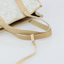 Salvatore Ferragamo Gancini Tote Bag PVC Leather Silver White Auth 170458-7