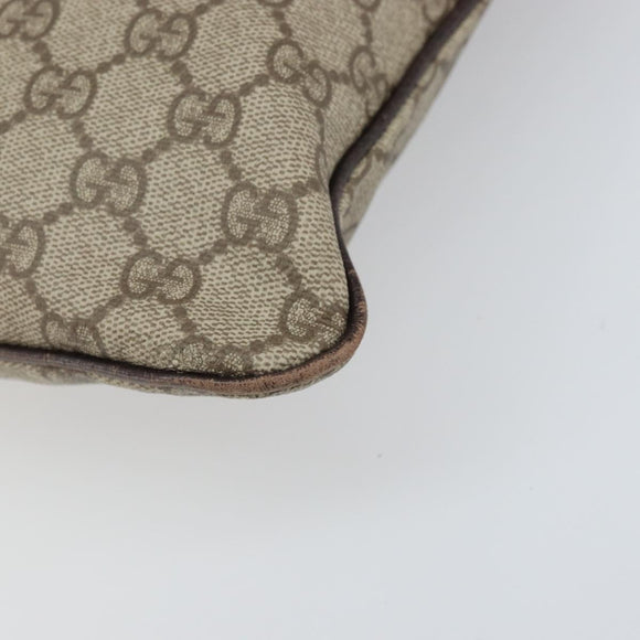 GUCCI GG Supreme Hand Bag PVC Beige Silver 117551 Auth 170459