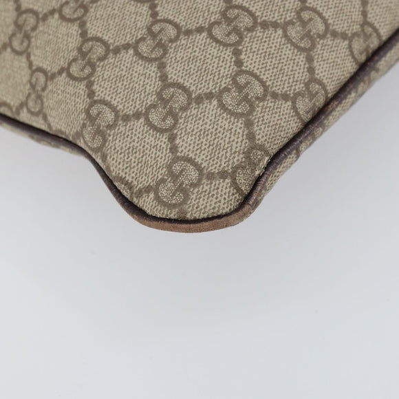 GUCCI GG Supreme Hand Bag PVC Beige Silver 117551 Auth 170459