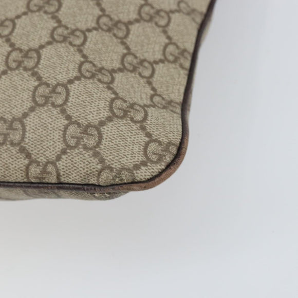 GUCCI GG Supreme Hand Bag PVC Beige Silver 117551 Auth 170459