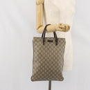 GUCCI GG Supreme Hand Bag PVC Beige Silver 117551 Auth 170459-22